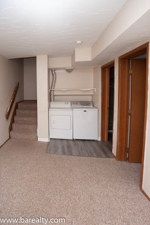 Washer and dryer in lower level