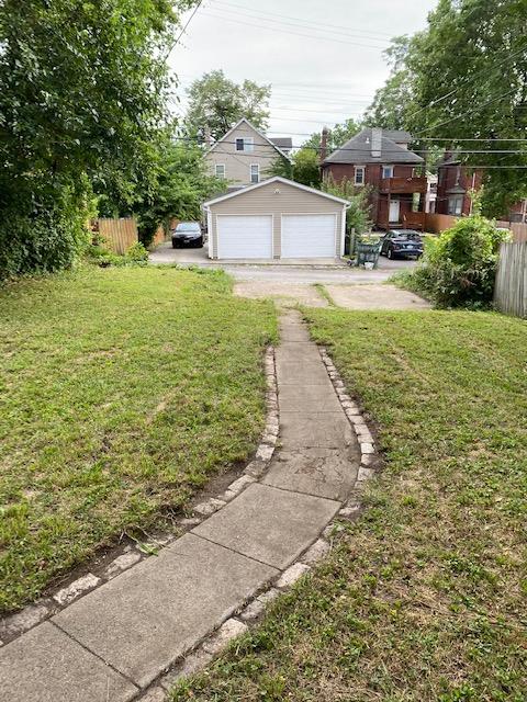 back yard and parking