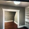 Living Room with built in shelves