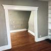 Living Room with built in shelves