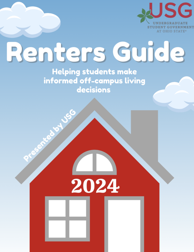 A screenshot of the front cover of the USG Renters Guide 2024