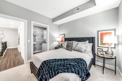 Bedroom with Washer and Dryer