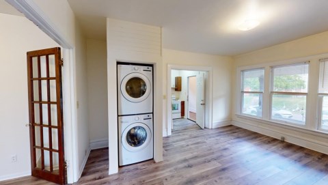 New living room and new washer and dryer added! with new LVT flooring