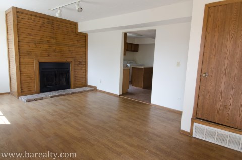 Family room with fireplace