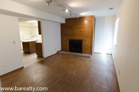 Family room with fireplace
