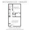 one-bedroom floorplan layout