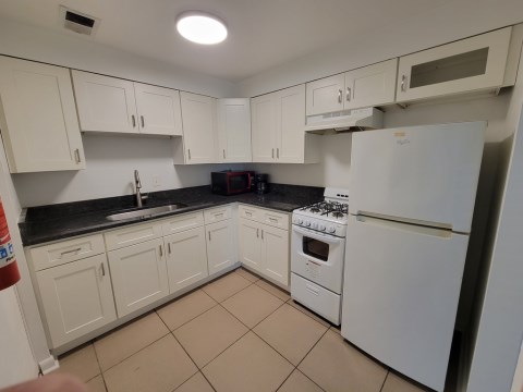 Renovated kitchen with granite countertops