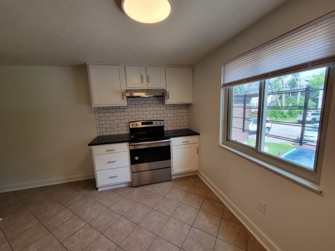 Kitchen view showing window