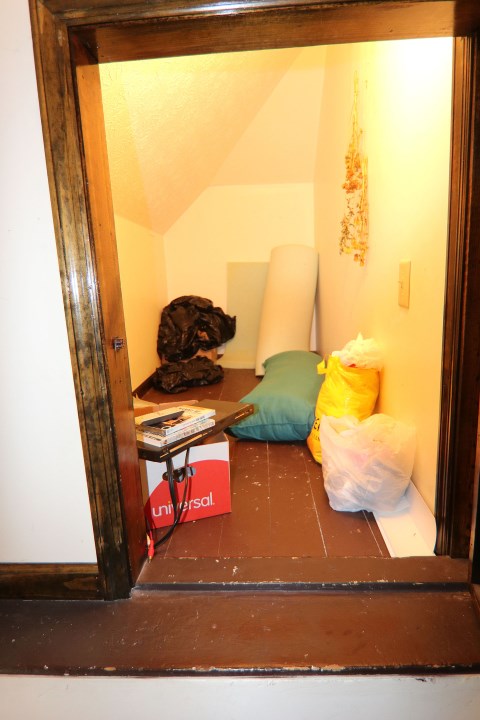 Extra storage space in alcove by the stairway to 3rd floor
