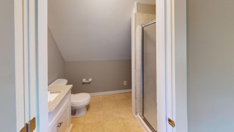 Bedroom with a bathroom