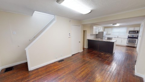 Living room and open kitchen concept!  Look at these updates!