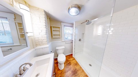 Beautiful recently updated full bathroom!  Walk in glass shower!