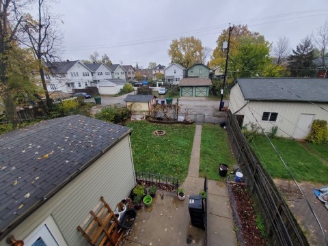 View of backyard from porch