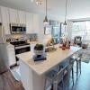 Open kitchen with ample storage space