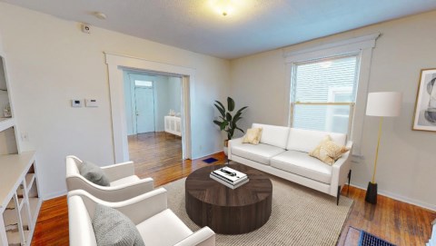 Spacious living room and dining room areas