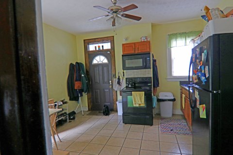 Large eat in kitchen seen from hallway