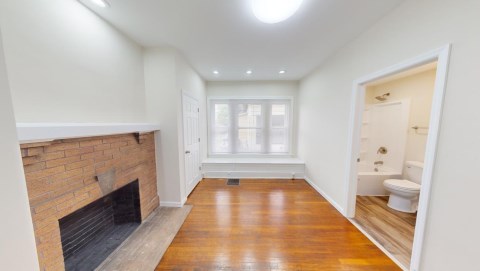 Bedroom with full bathroom