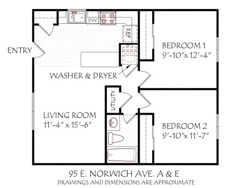 Units A & E Floor Plan