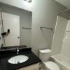 Renovated bathroom w/ granite sink and Moen fixtures