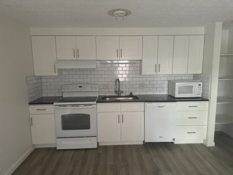 Renovated kitchen with washer/dryer