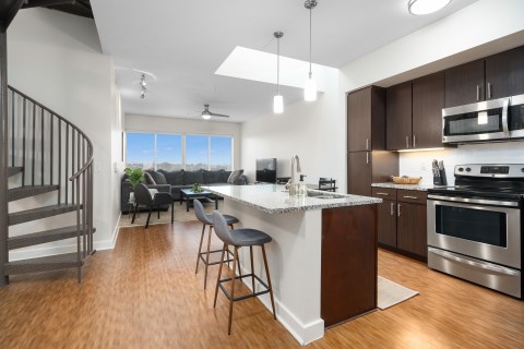 Entry way to one of our beautiful 3-Bedroom Units available at The View on Fifth! (Furniture not included)