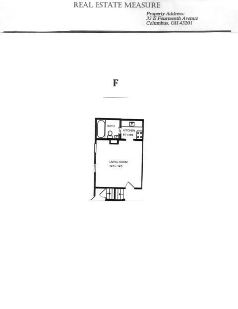 APARTMENT F - ONE BEDROOM EFFICIENCY