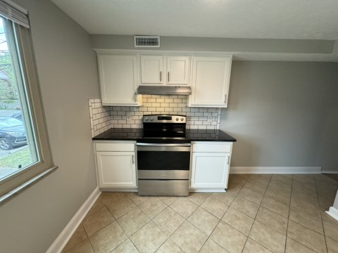 New range and a lot of cabinet space