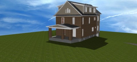 Front elevation of finished house