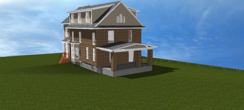 Front elevation of finished house