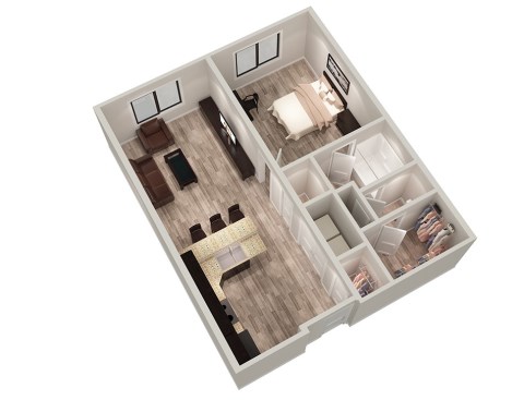 One Bedroom Floorplan "A1"